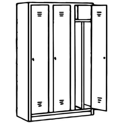 Kovinska garderobna omara s prekatom 11ST oprema 11