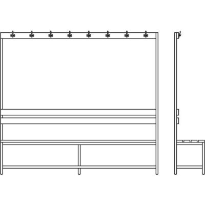 garderobna enostranska klop 11st oprema