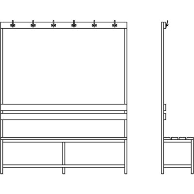 garderobna enostranska klop 11st oprema